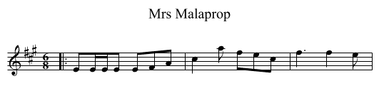 Mrs Malaprop - staff notation