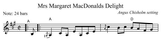 Mrs Margaret MacDonalds Delight - staff notation
