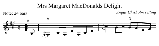 Mrs Margaret MacDonalds Delight - staff notation