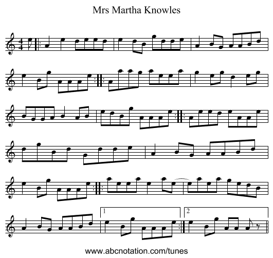 Mrs Martha Knowles - staff notation