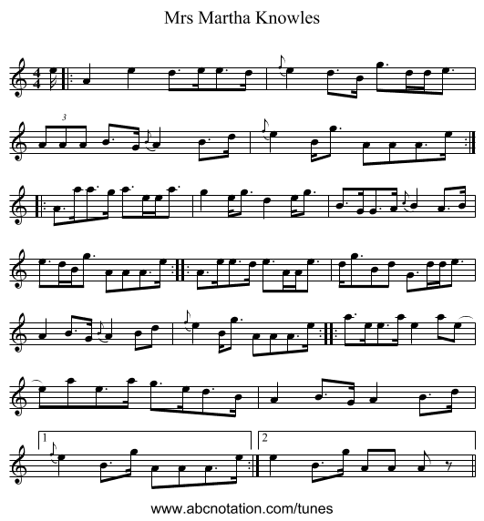 Mrs Martha Knowles - staff notation