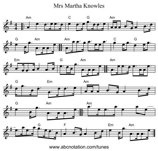 Mrs Martha Knowles - staff notation