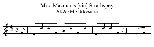 Mrs. Masman's [sic] Strathspey - staff notation