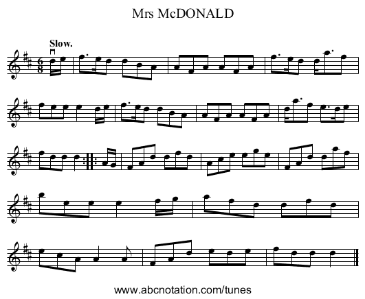 Mrs McDONALD - staff notation
