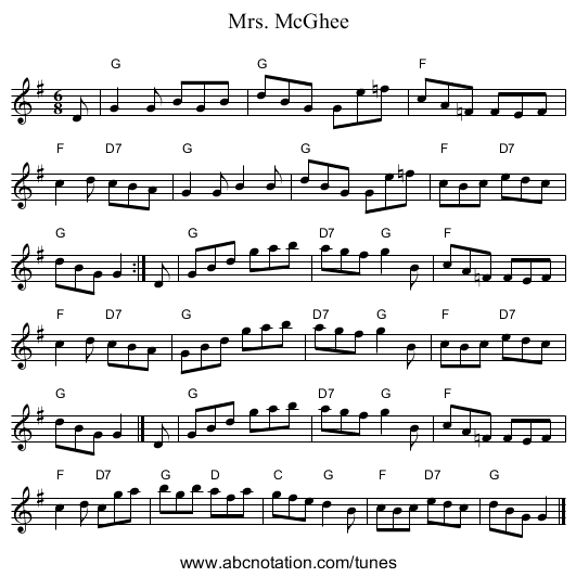 Mrs. McGhee - staff notation