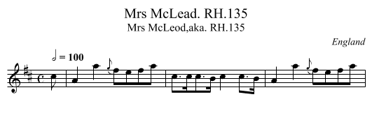 Mrs McLead. RH.135 - staff notation