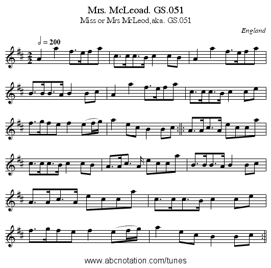 Mrs. McLeoad. GS.051 - staff notation
