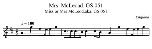 Mrs. McLeoad. GS.051 - staff notation
