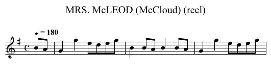 MRS. McLEOD (McCloud) (reel) - staff notation