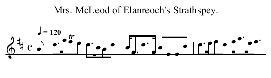 Mrs. McLeod of Elanreoch's Strathspey. - staff notation