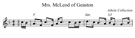 Mrs. McLeod of Geaston - staff notation
