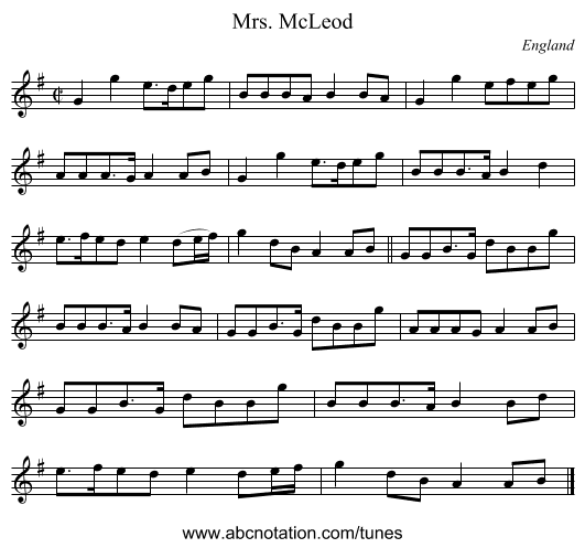 Mrs. McLeod - staff notation