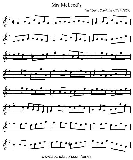 Mrs McLeod’s - staff notation
