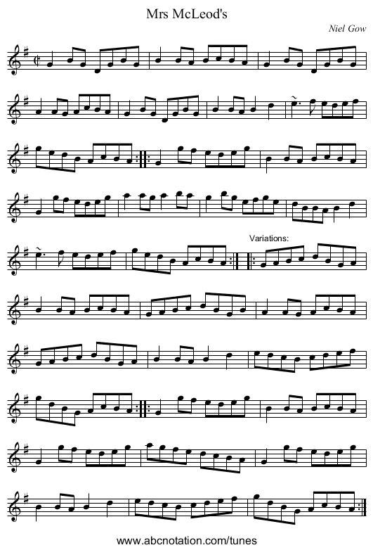 Mrs McLeod's - staff notation