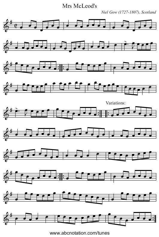 Mrs McLeod's - staff notation