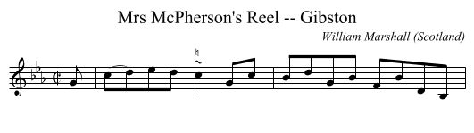 Mrs McPherson's Reel -- Gibston - staff notation