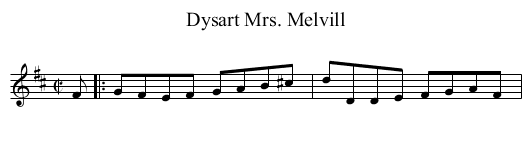 Mrs. Melvill, Dysart - staff notation