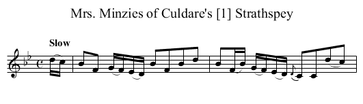 Mrs. Minzies of Culdare's [1] Strathspey - staff notation