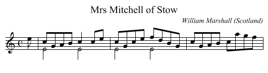 Mrs Mitchell of Stow - staff notation