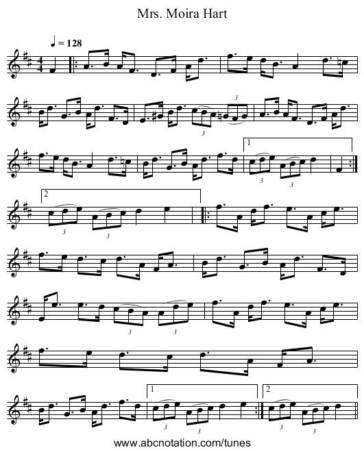 Mrs. Moira Hart - staff notation