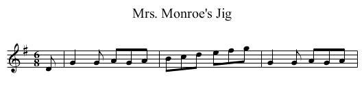 Mrs. Monroe's Jig - staff notation