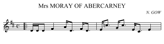 Mrs MORAY OF ABERCARNEY - staff notation