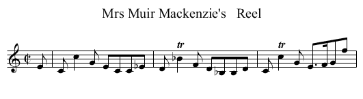 Mrs Muir Mackenzie's   Reel - staff notation
