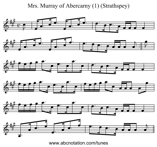 Mrs. Murray of Abercarny (1) (Strathspey) - staff notation