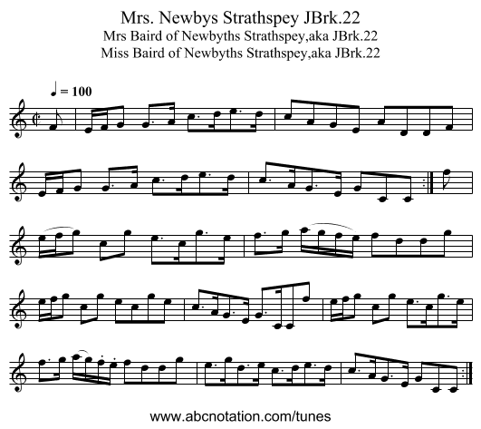 Mrs. Newbys Strathspey JBrk.22 - staff notation