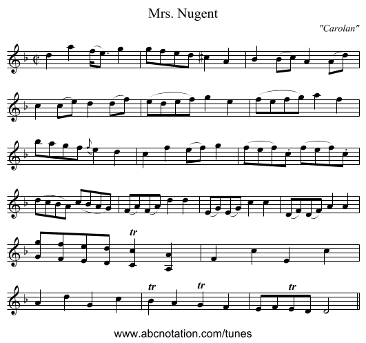 Mrs. Nugent - staff notation