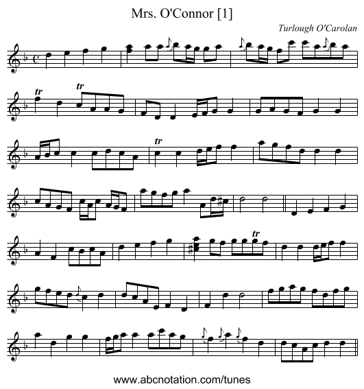 Mrs. O'Connor [1] - staff notation