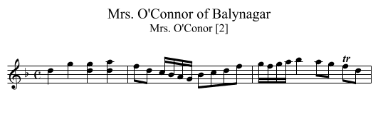 Mrs. O'Connor of Balynagar - staff notation