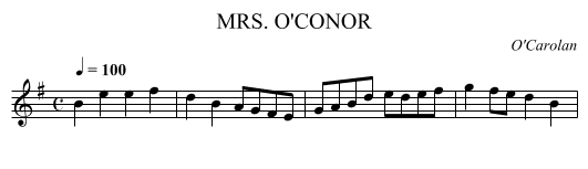 MRS. O'CONOR - staff notation