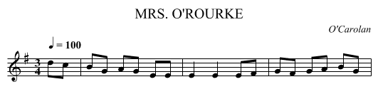 MRS. O'ROURKE - staff notation