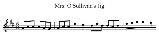 Mrs. O'Sullivan's Jig - staff notation