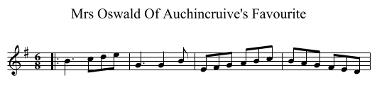 Mrs Oswald Of Auchincruive's Favourite - staff notation