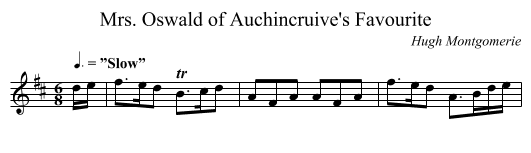 Mrs. Oswald of Auchincruive's Favourite - staff notation