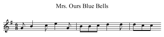 Mrs. Ours Blue Bells - staff notation