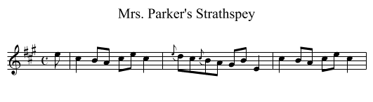 Mrs. Parker's Strathspey - staff notation
