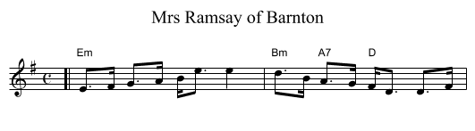 Mrs Ramsay of Barnton - staff notation