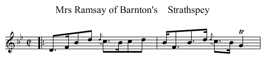 Mrs Ramsay of Barnton's    Strathspey - staff notation