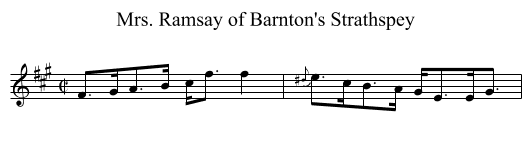 Mrs. Ramsay of Barnton's Strathspey - staff notation