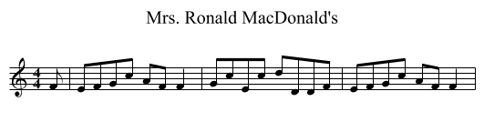 Mrs. Ronald MacDonald's - staff notation