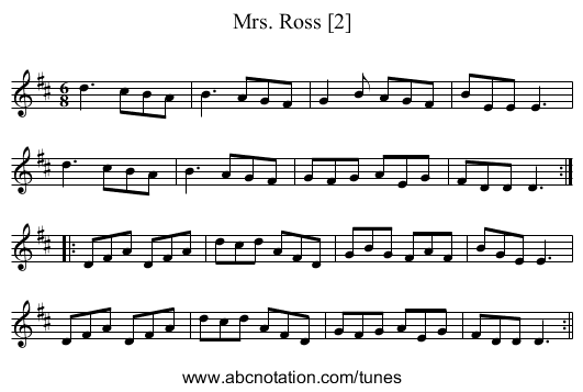 Mrs. Ross [2] - staff notation