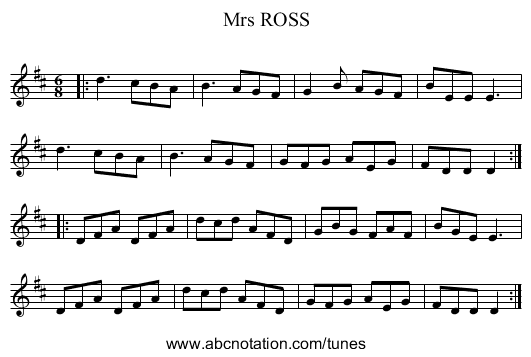 Mrs ROSS - staff notation