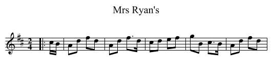 Mrs Ryan's - staff notation