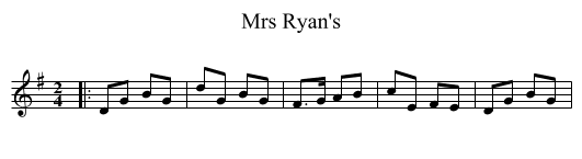 Mrs Ryan's - staff notation