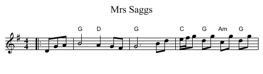 Mrs Saggs - staff notation