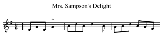 Mrs. Sampson's Delight - staff notation
