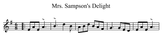 Mrs. Sampson's Delight - staff notation